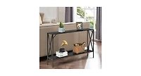 Slickblue 2 Tier Narrow Accent Side Entryway Metal Frame Console Table