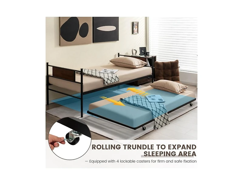 Size 2-In-1 Daybed Frame with Pullout Trundle