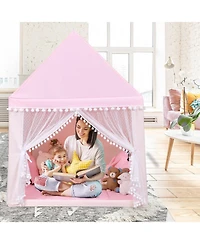 Slickblue Kids Play Tent Large Playhouse Children Play Castle Fairy Tent Gift with Mat