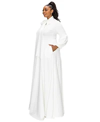 L I V D Plus Bella Donna Dress with Ribbon and Bishop Sleeves