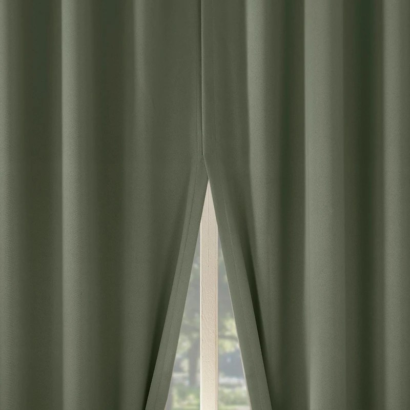 Aria Magnetic Closure Theater Grade 100% Blackout Back Tab Curtain Panel Pair