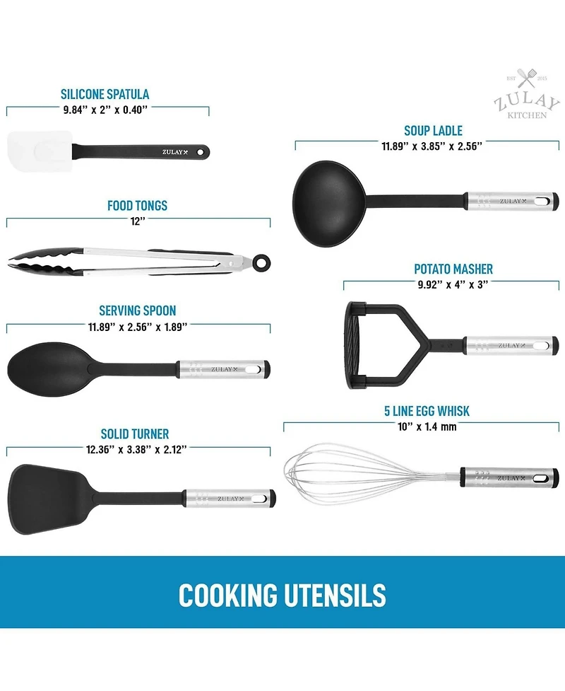 23 Piece Nylon Kitchen Utensils Nylon & Stainless Steel Cooking Utensils Set