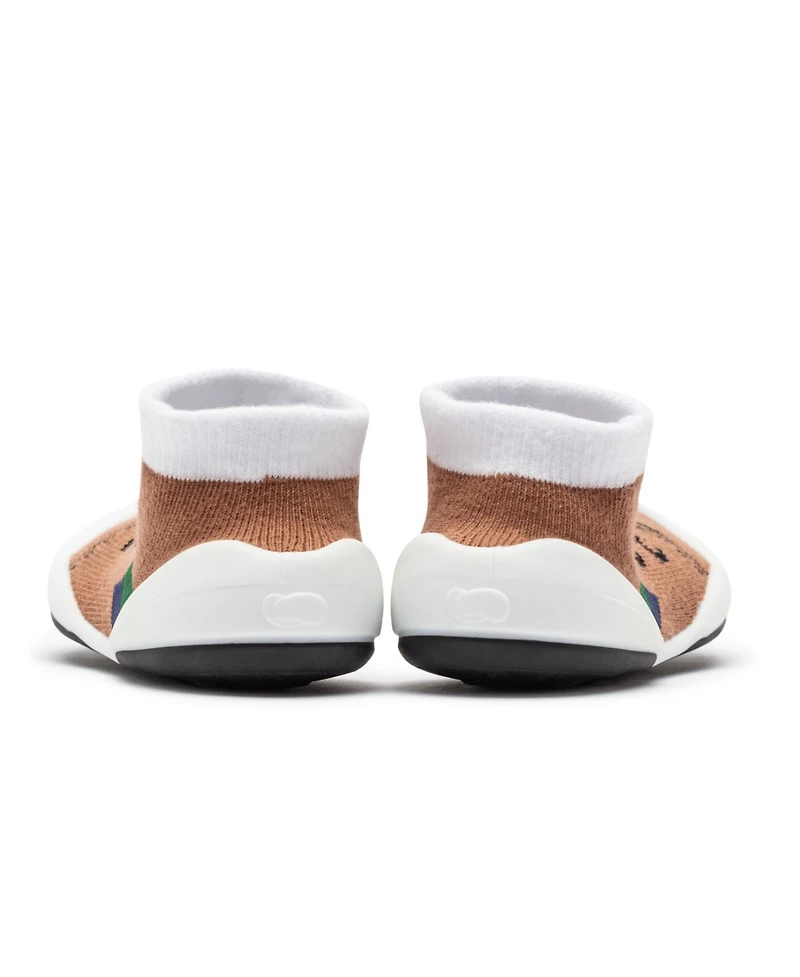 Komuello Infant Boys Breathable Washable Non-Slip Sock Shoes Runner - Brown