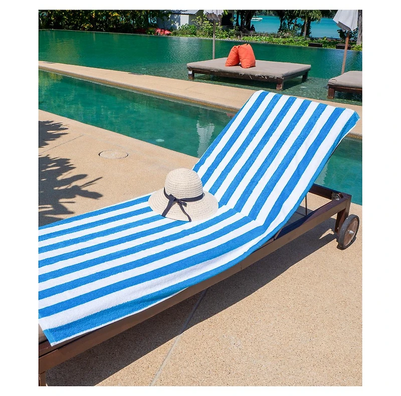 California Cabana Beach Towel (4 Pack, 30x70 in.), Striped, Soft Ringspun Cotton, Oversized Pool