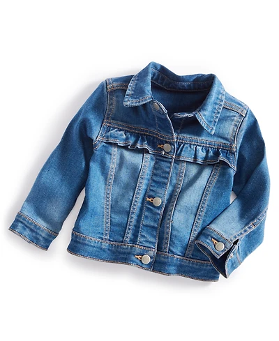 Baby Girls Ruffled-Trim Denim Jacket, Exclusively at Macy's