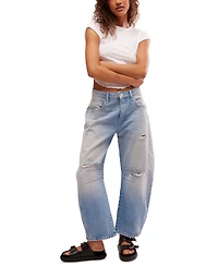 Free People Women's We The Free Good Luck Mid-Rise Barrel Jeans