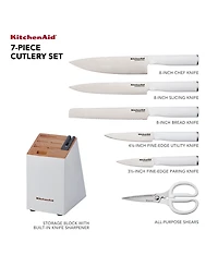 KitchenAid Classic 7-Pc. Japanese Steel Knife & Sharpener Block Set