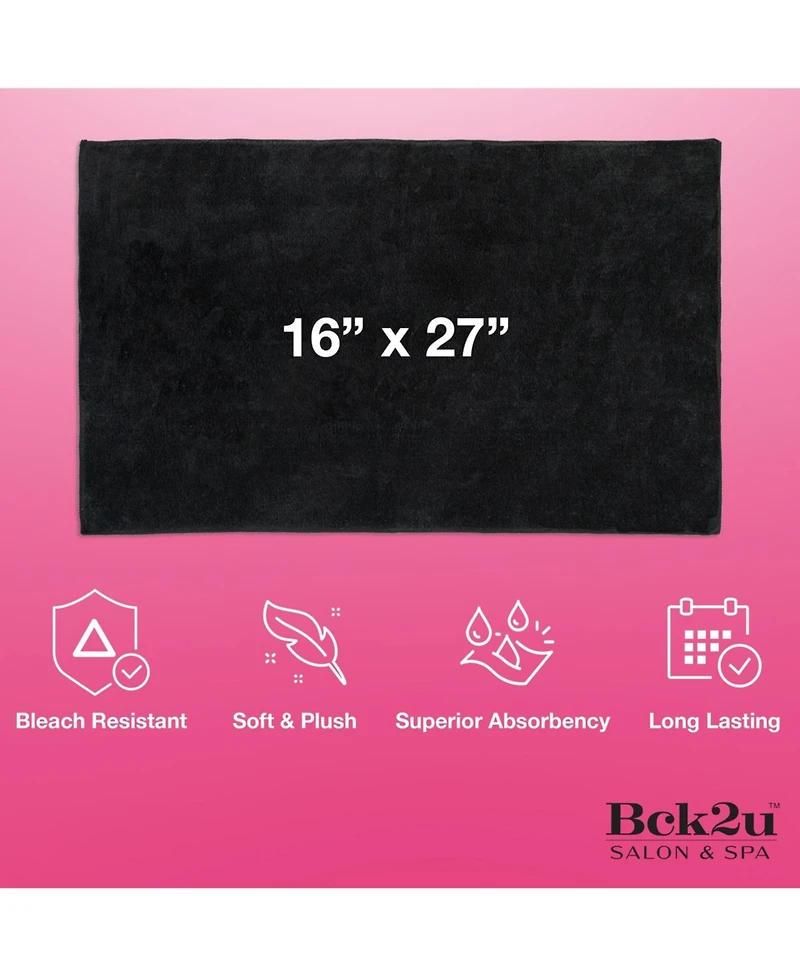 Bleach-Safe Coral Fleece Salon Towels (Pack of 10, 16x27 in.), Soft Microfiber Material, Absorbent Hair Drying Towel Set, Perfect for and Spa