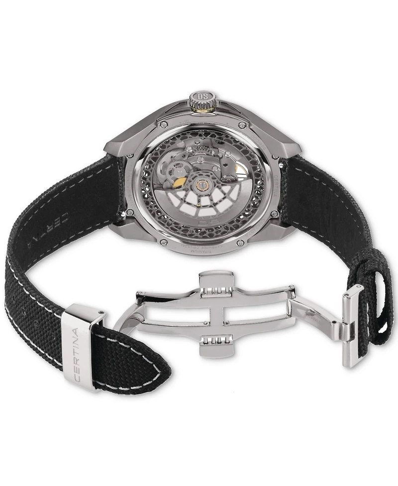 Certina Men's Swiss Automatic Ds Vision Black Strap Watch 42mm