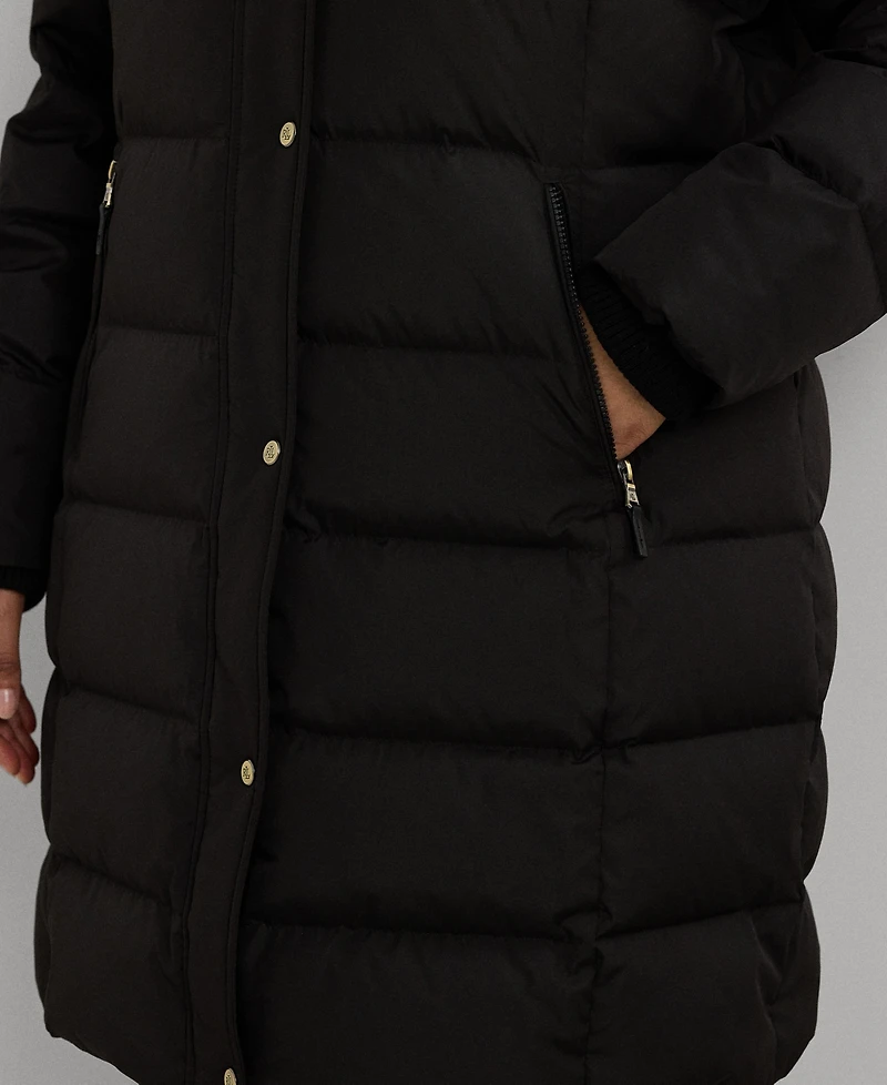 Lauren Ralph Plus Faux-Fur-Trim Hooded Puffer Coat