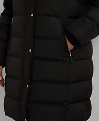 Lauren Ralph Plus Faux-Fur-Trim Hooded Puffer Coat