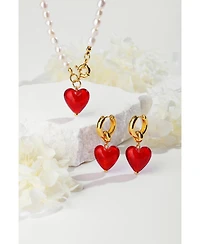 Esmee Glaze Heart Dangle Earrings