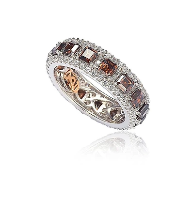 Suzy Levian Sterling Silver Cubic Zirconia Modern Eternity Band
