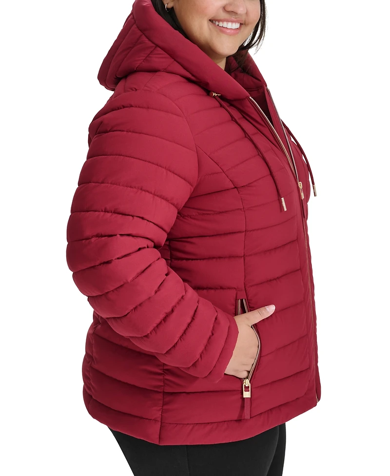 Tommy Hilfiger Plus Hooded Packable Puffer Coat, Created for Macy's