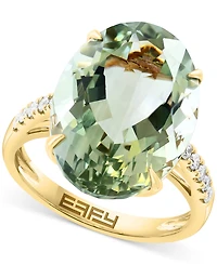 Effy Green Quartz (12-1/10 ct. t.w.) & Diamond (1/5 ct. t.w.) Statement Ring in 14k Gold