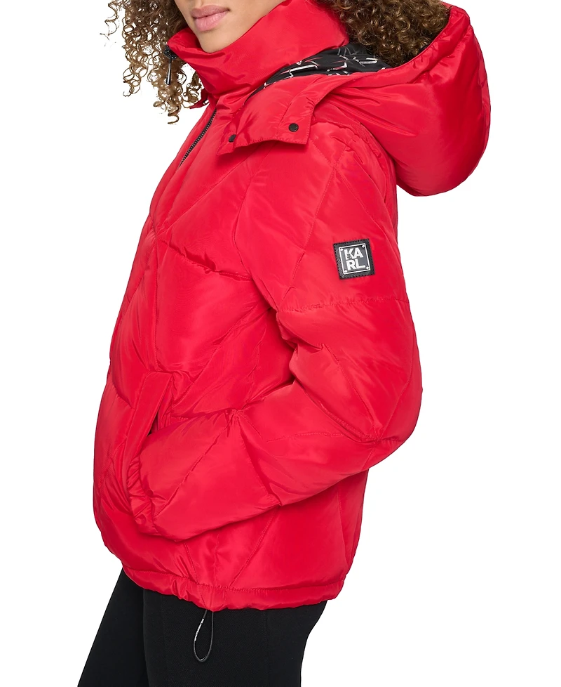 Karl Lagerfeld Paris Women's Hooded Puffer Coat