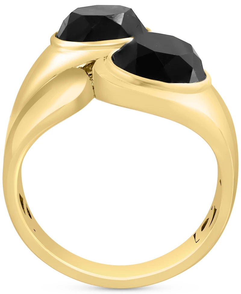 Effy Onyx Circle Polished Statement Ring in Gold-Plated Sterling Silver