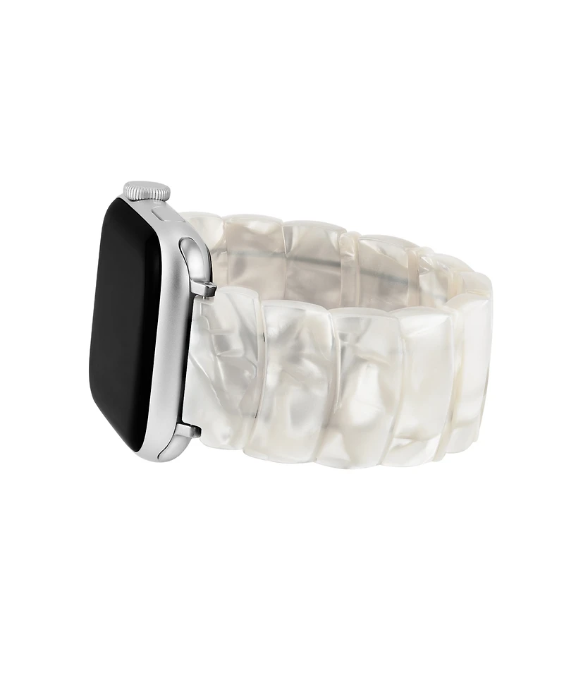 Anne Klein Women's Ivory Marbled Acetate Expansion Bracelet designed for Apple Watch 42mm (Series 10) & 38/40/41mm