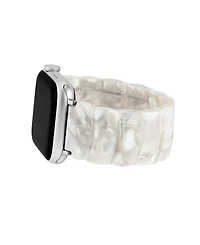 Anne Klein Women's Ivory Marbled Acetate Expansion Bracelet designed for Apple Watch 42mm (Series 10) & 38/40/41mm