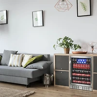 Newair 24" Built-in 177 Can Beverage Fridge in Stainless Steel with Precision Temperature Controls and Adjustable Shelves