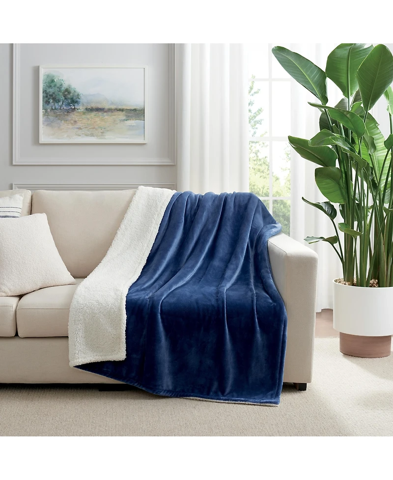 Host & Home Plush Sherpa Throw, Versatile 2-Sided Throw Blanket, 200GSM Mink Velvet Face, 250GSM Reverse, 4 Color Options