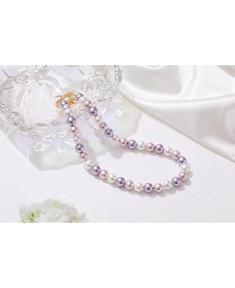 Shell Pearl Necklace with Gem-Encrusted Carabiner Lock (Large)
