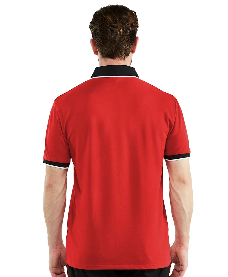Men's Classic-Fit Cotton-Blend Pique Polo Shirt with Contrast Collar