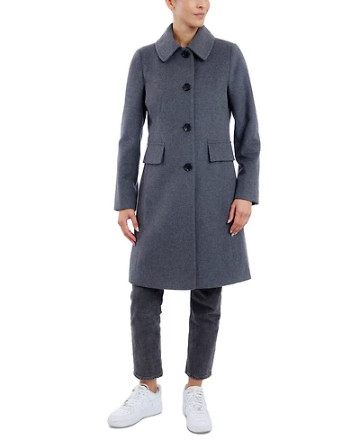 Anne Klein Women's Collared Button-Front Walker Coat