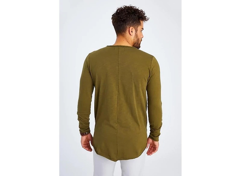 Leif Nelson Men's Slim Fit CrewNeck Long T-Shirt | Classic Stylish Longsleeve Round Neck