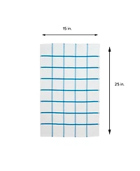 Sloppy Chef Premier Kitchen Towels (Set of 6), 3 Solid Color Towels and 3 White Towels with Matching Pattern, 15x25 in., Soft Ringspun Cotton, Striped
