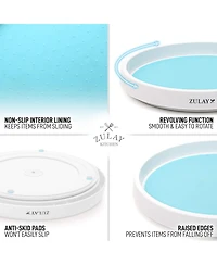 Zulay Kitchen Lazy Susan Cabinet Organizer With Silicone Padded Grip