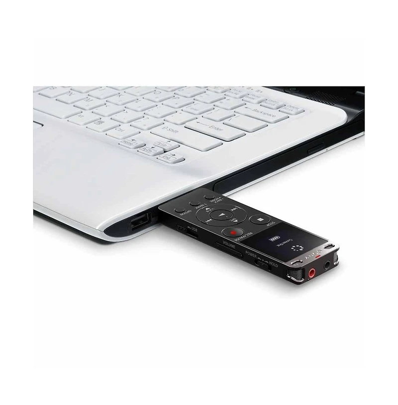 Sony ICDUX570BLK Digital Voice Recorder with Built-in Usb (Black) and Case Bundle