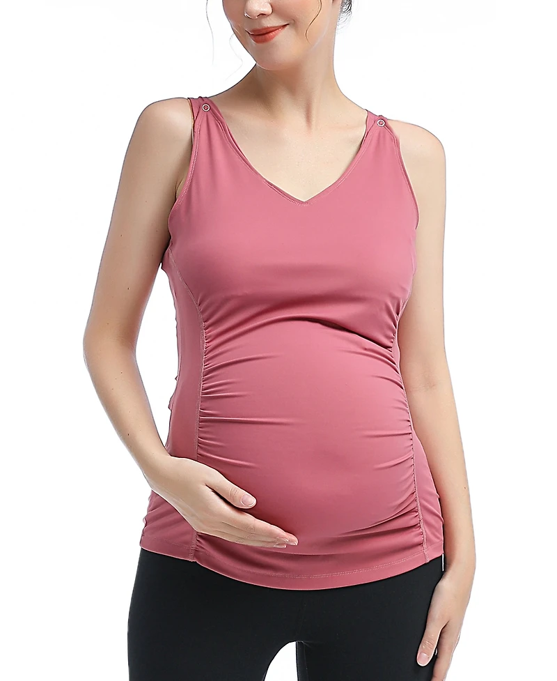 kimi + kai Maternity V-Neck Nursing Active Tank Top