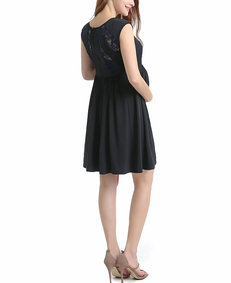 kimi + kai Maternity Lara Lace Trim Dress
