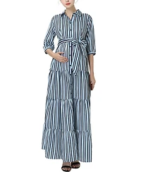 kimi + kai Maternity Button Front Nursing Maxi Shirt Dress