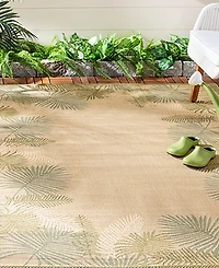 Safavieh Courtyard CY7945 Cream and Green 5'3" x 7'7" Sisal Weave Outdoor Area Rug