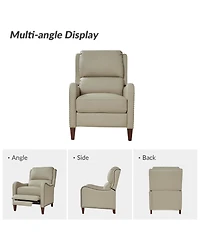 Leather Pushback Recliner chair with Adjustable Backrest for Livingroom