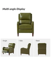 Leather Pushback Recliner chair with Adjustable Backrest for Livingroom