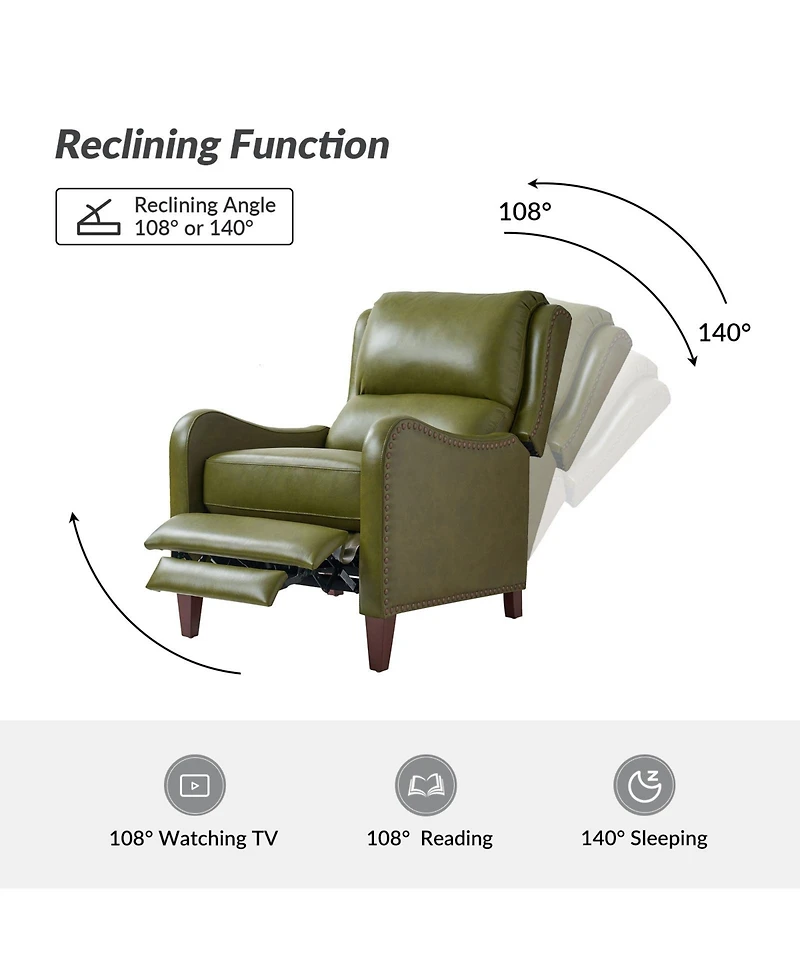 Leather Pushback Recliner chair with Adjustable Backrest for Livingroom