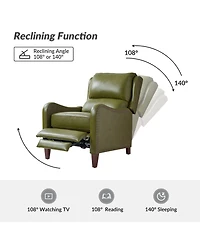 Leather Pushback Recliner chair with Adjustable Backrest for Livingroom