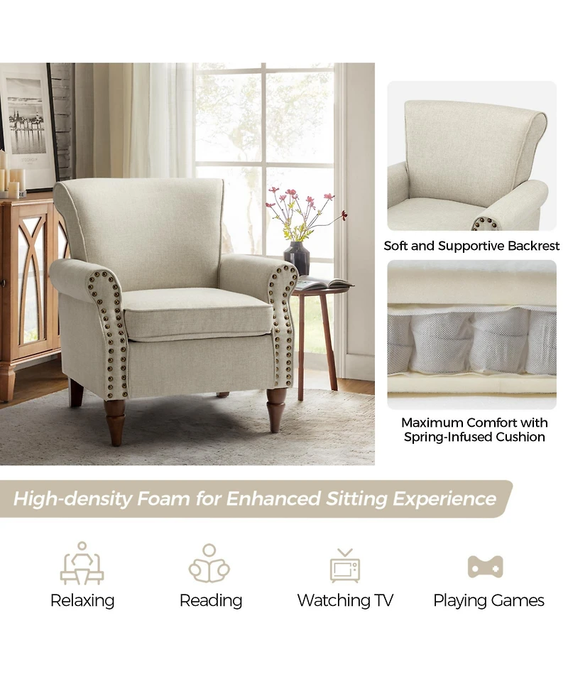 Hulala Home Iuppiter Traditional Armchair with Turned Legs
