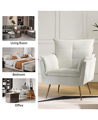 Velvet Accent Chair with Gold Legs for Living Room Bedroom