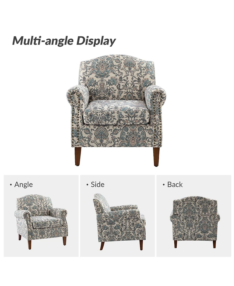Gianluca Traditional Armchair with Nailhead Trims