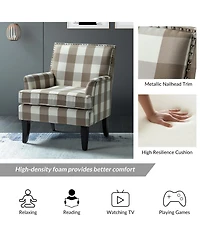 Herrera Classic Upholstered Armchair with Nail Head Trim