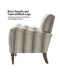 Erdahl Contemporary Arm Chair Stripe with wooden legs