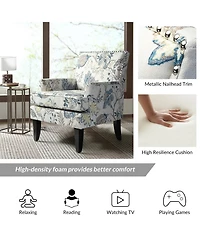 Herrera Classic Upholstered Armchair with Nail Head Trim