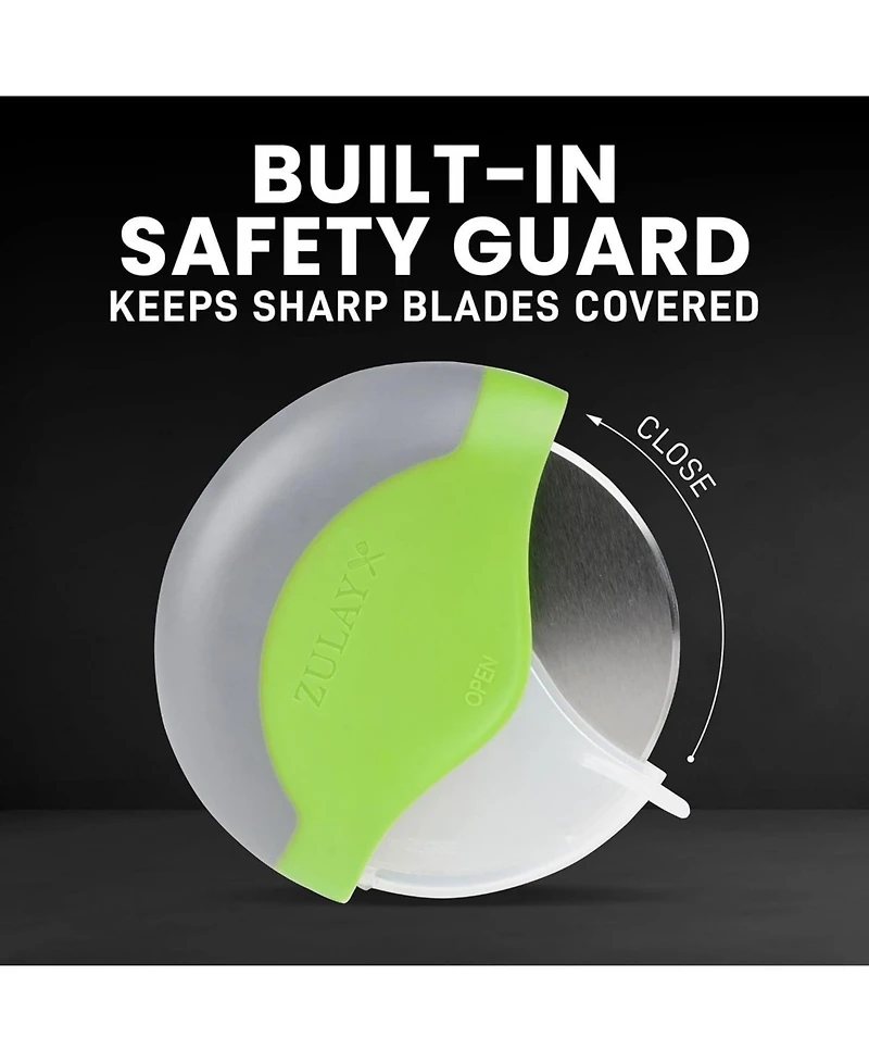 Razor Sharp Stainless Steel Pizza Wheel Cutter With Protective Blade Guard