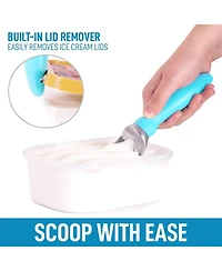 Ice Cream Scoop with Soft Easy Grip Handle and Built-in Lid Opener