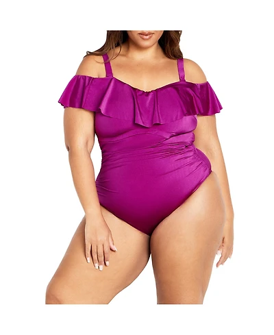 City Chic Plus Ingrid Ruffle 1 Piece
