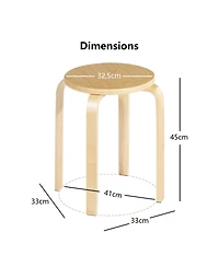 Sugift 18 Inch Stackable Bentwood Dining Chairs with Round Top - Set of 4